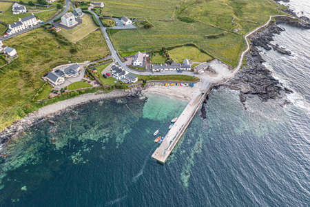 Aerial view of Portnoo harbour in County Donegal, Irelandの写真素材