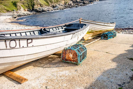 An Port, County Donegal, Ireland - August 11 2021 : Vessels lying at the harbourのeditorial素材