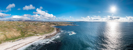 Aerial view of the beautiful coastline of Gweedore - County Donegal, Irelandの写真素材