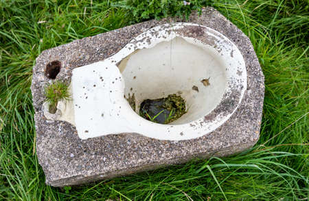 Toilets that are build in concrete at Lenan, County Donegal - Irelandのeditorial素材