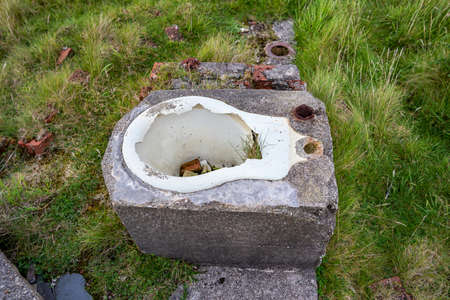 Toilets that are build in concrete at Lenan, County Donegal - Irelandのeditorial素材