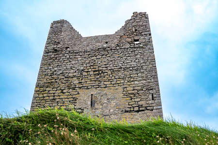 Rossle castle at Easky pier in County Sligo - Republic of Ireland.の写真素材