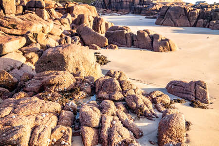 The beautiful stones at Cloughglass bay and beach by Burtonport in County Donegal - Irelandの写真素材
