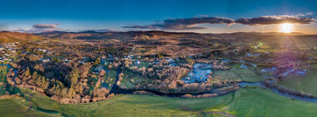 Aerial view of Glenties in County Donegal, Irelandの写真素材