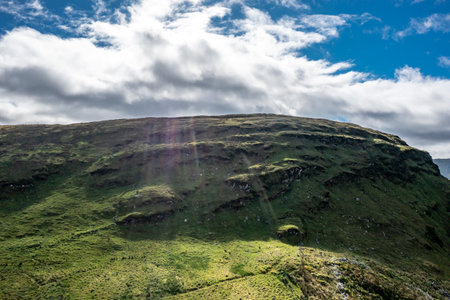 Aerial view of the Altnadewon mountain between Ardara and Killybegs in County Donegal - Republic of Irelandの写真素材