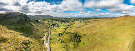 Aerial view of the Altnadewon mountain between Ardara and Killybegs in County Donegal - Republic of Irelandの写真素材