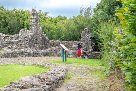Blaney, Enniskillen, County Fermanagh, Northern Ireland - July 20 2022 : Shauna McStravock filming her new music video at Tully Castleのeditorial素材