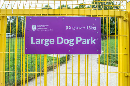 Enniskillen, Northern Ireland - July 20 2022 : Enniskillen has a park for dogsのeditorial素材