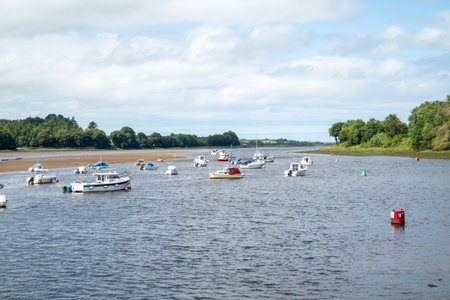 Ballina, Ireland - July 15 2022 - Concrete ship lying on river Moyのeditorial素材