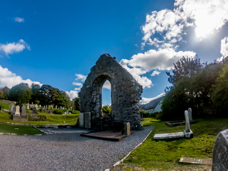Donegal Town, Ireland - September 22 2022 : The historic Abbey Graveyard in Donegal town was build by Hugh O Donnell in 1474のeditorial素材