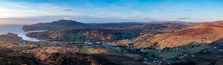 Aerial view of Kilcar in County Donegal - Irelandの写真素材