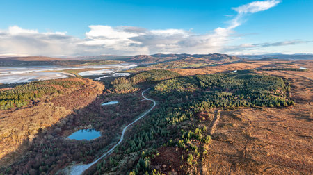 Aerial view of Bonny Glen in Donegal - Ireland.