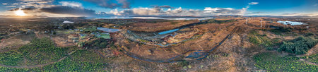Aerial view of Bonny Glen in Donegal - Ireland.の写真素材