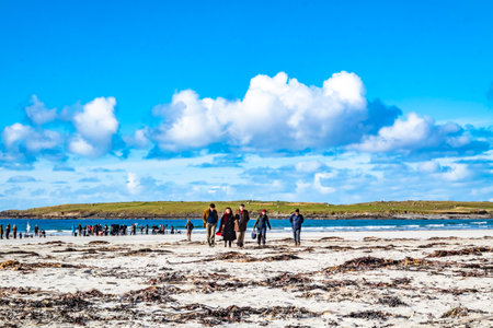 Portnoo, County Donegal, Ireland - March 07 2023 : For Letters of Love is being filmed at the beach,...