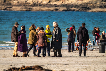 Portnoo, County Donegal, Ireland - March 07 2023 : For Letters of Love is filmed starring Pierce Brosnan,Gabriel Byrne,Helena Bonham Carterのeditorial素材