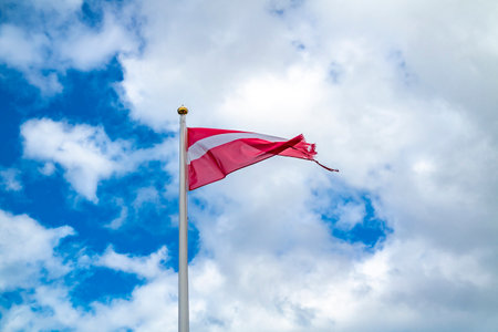 Flag of Austria waving in the wind