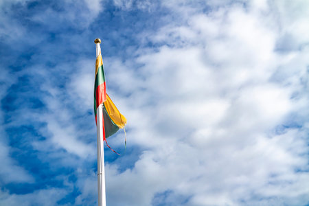 Flag of Lithuania waving in the windの写真素材