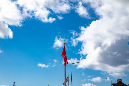 National flag of Switzerland NOT waving in the windの写真素材
