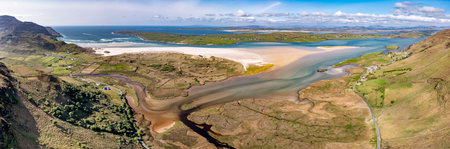 Aerial view of the Laconnell and Townland of Illancreeve, Lackaduff - County Donegal, Irelandの写真素材