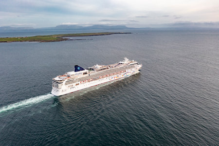 Killybegs, Ireland - May 16 2023: The Norwegian Star leaving after visiting Killybegsのeditorial素材