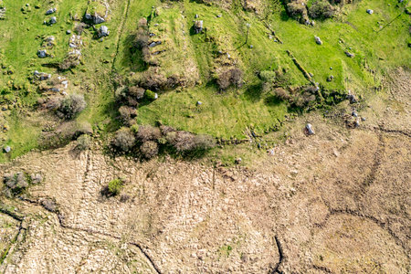 Aerial view of the Sandfield area between Ardara and Portnoo in Donegal - Ireland.の写真素材
