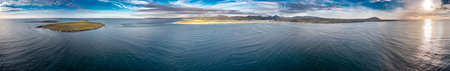 Aerial of the beautiful coast at Downings, County Donegal - Irelandの写真素材