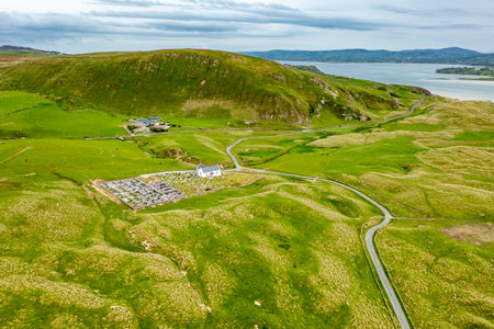 St Marys church by Lagg, County Donegal, Irelandの写真素材