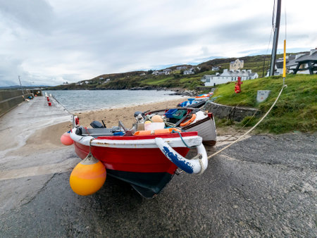 Vessels at Portnoo harbour - County Donegal, Ireland.の写真素材