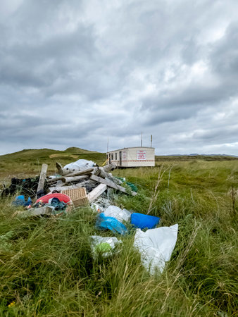 Portnoo, County Donegal - January 10 2024 : The public right of way is still blocked by the Golf courseのeditorial素材