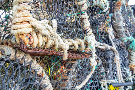 Close up of Lobster Pots or traps in Irelandの写真素材