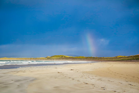 Narin Strand is a beautiful large blue flag beach in Portnoo, County Donegal - Irelandの写真素材