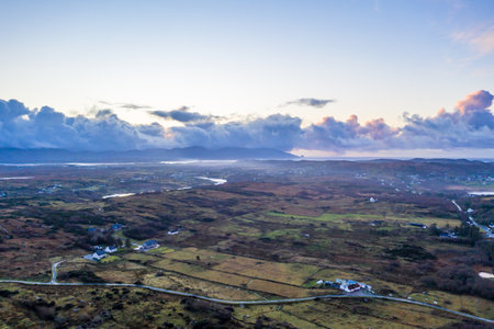 Aerial view of the Clooney, Narin and Portnoo, County Donegal . Ireland