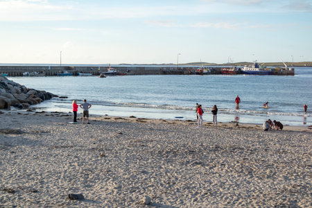 Magheraroarty, Ireland - July 31 2022: Holiday makers enjoying the areのeditorial素材
