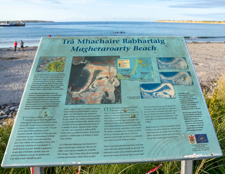 Magheraroarty, Ireland - July 31 2022: Signs explaining the areaのeditorial素材