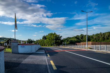 Bruckless, Ireland - May 16 2023: There is a dangerous road next to the National Schoolのeditorial素材
