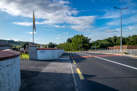 Bruckless, Ireland - May 16 2023: There is a dangerous road next to the National Schoolのeditorial素材