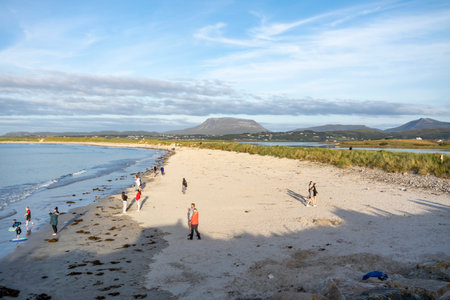 Magheraroarty, Ireland - July 31 2022: Holiday makers enjoying the areのeditorial素材