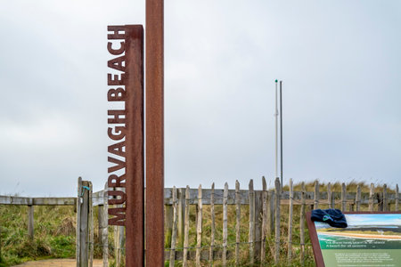 Murvagh, County Donegal, Ireland - January 21 2022 : Sign explaining the beachのeditorial素材
