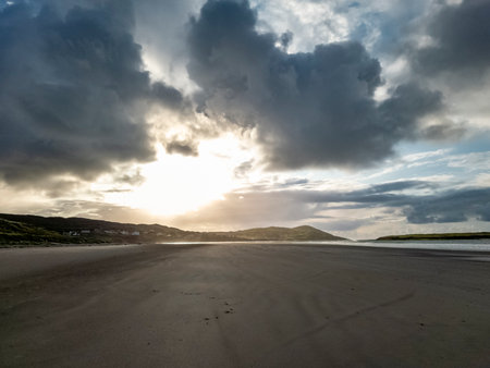 Dramatic sky at Portnoo Narin beach in County Donegal - Irelandの写真素材