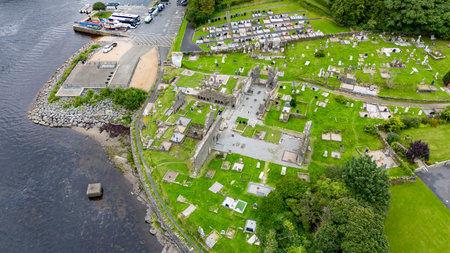 The historic Abbey Graveyard in Donegal town, which was build by Hugh O Donnell in 1474, in County...