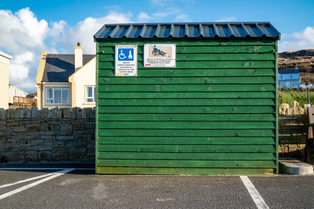 Portnoo, Ireland - April 13 2024 : Special wheelchairs for the beach now at Narin Strand
