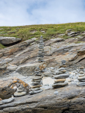 Pebble stone tower arrangementの写真素材