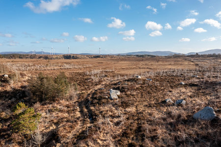 Flying above peat bog in County Donegal - Irelandの写真素材