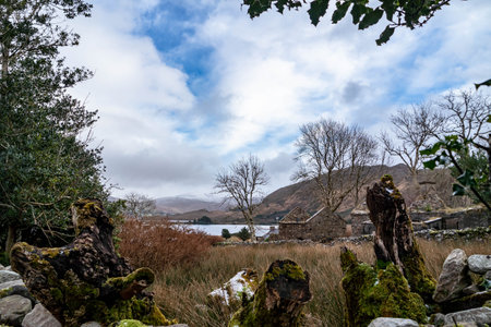The lost village of Glenthornan by Dunlewey in County Donegal - Irelandの写真素材