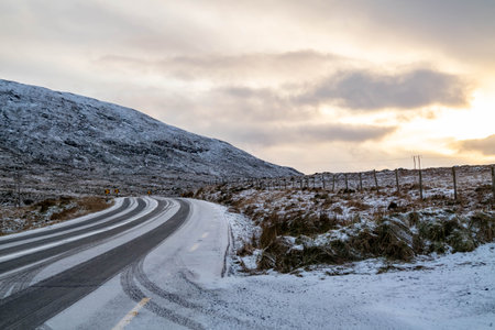 The R251 frozen in winter - County Donegal, Ireland