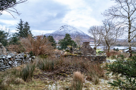 The lost village of Glenthornan by Dunlewey in County Donegal - Irelandの写真素材