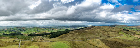 Aerial view of the Strabane transmitting station in Northern Irelandの写真素材