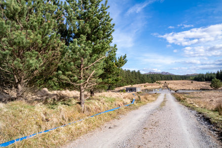 The pump station at Lough Anna, the drinking water supply for Glenties and Ardara - County Donegal, Irelandの写真素材