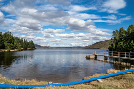 The pump station at Lough Anna, the drinking water supply for Glenties and Ardara - County Donegal, Irelandの写真素材