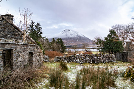 The lost village of Glenthornan by Dunlewey in County Donegal - Irelandの写真素材